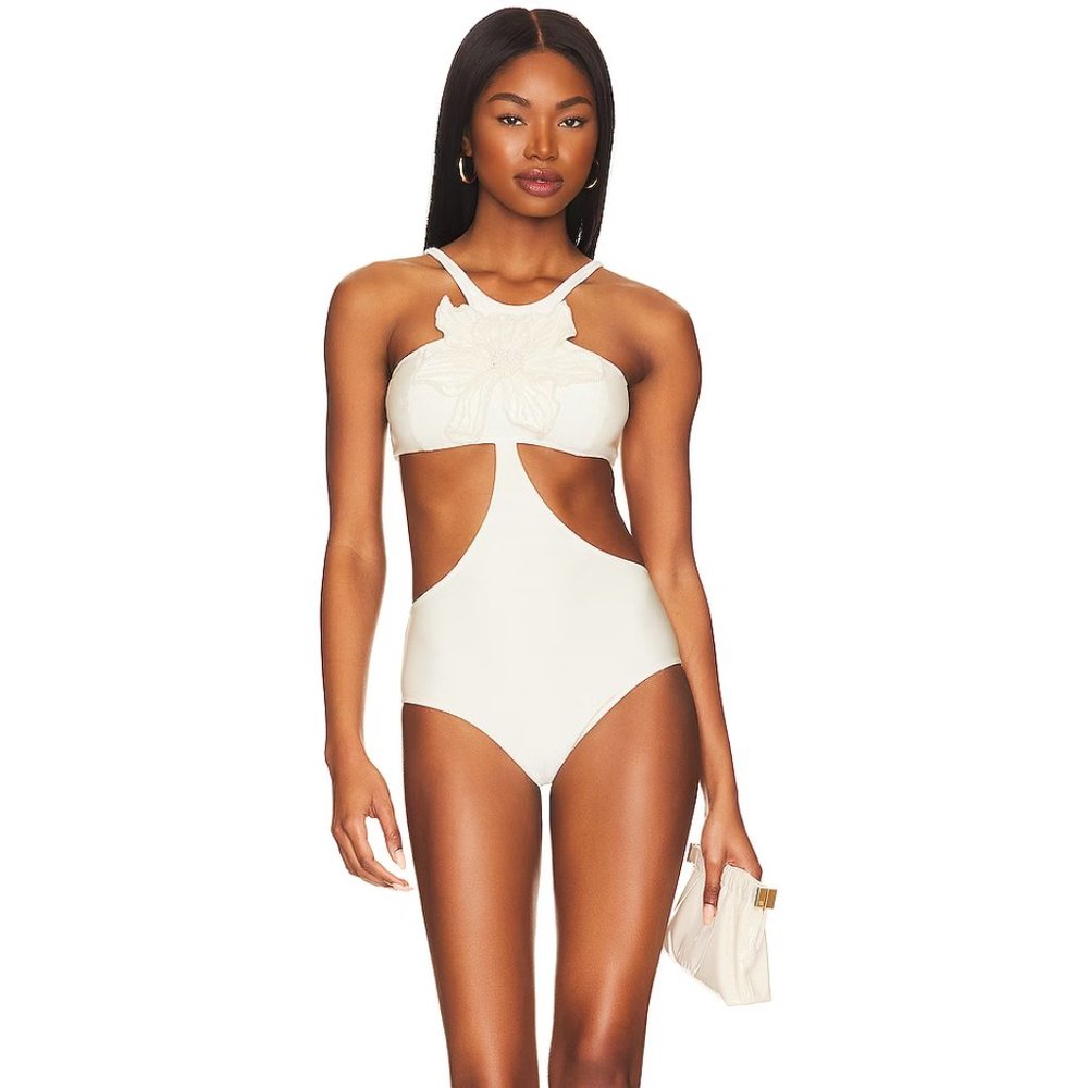 PatBO Beaded Flower Bodysuit
